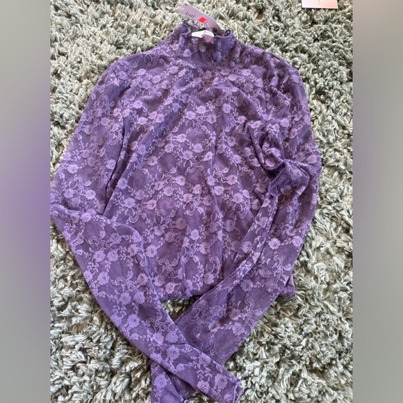 Urban Outfitters Purple See Through Laced Shirt - Picture 1 of 1